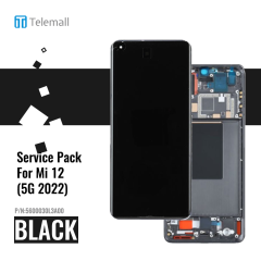 Xiaomi 12 ( 5G 2022 ) Display module LCD / Screen + Touch Black 5600030L3A00 Service Pack Display