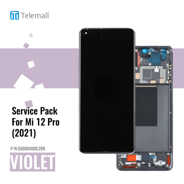 Xiaomi 12 Pro ( 2021 ) Display module LCD / Screen + Touch Violet 56000400L200  Service Pack Display