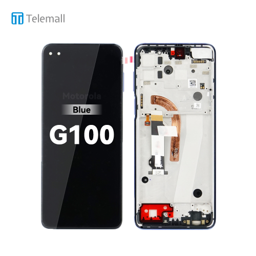 Motorola Moto G100 (XT2125-4 2021) Display unit complete blue 5D68C18072