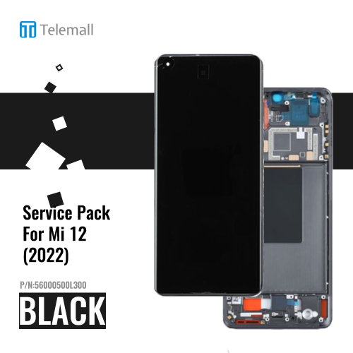 Xiaomi 12 (2022) Display module LCD / Screen + Touch Black 56000500L300 Service Pack Display