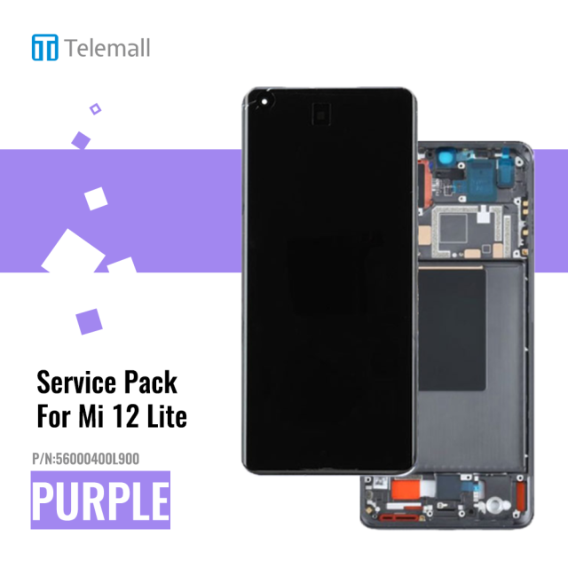Xiaomi 12 Lite Display module LCD / Screen + Touch PURPLE 56000400L900 Service Pack Display