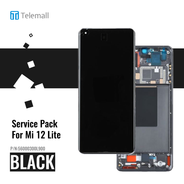 Xiaomi 12 Lite Display module LCD / Screen + Touch Black 56000300L900 Service Pack Display
