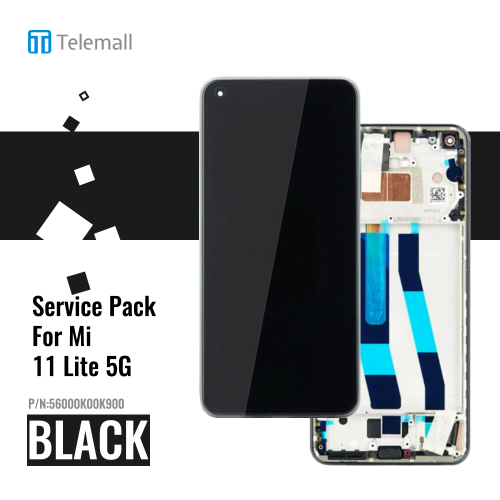 Xiaomi Mi 11 Lite 5G Display unit complete boba black 56000K00K900 Service Pack Display