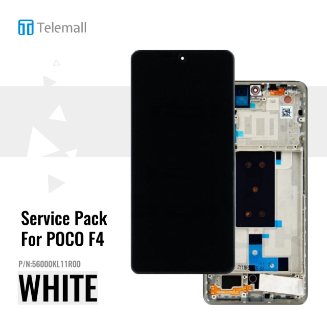 Xiaomi Poco F4 Display LCD Touchscreen +Frame White 56000KL11R00