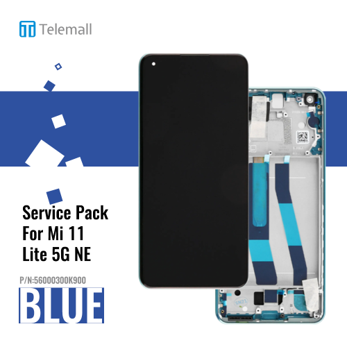 Xiaomi 11 Lite (5G NE 2021) Display module LCD / Screen + Touch Blue 5600050K9D00 Service Pack Display