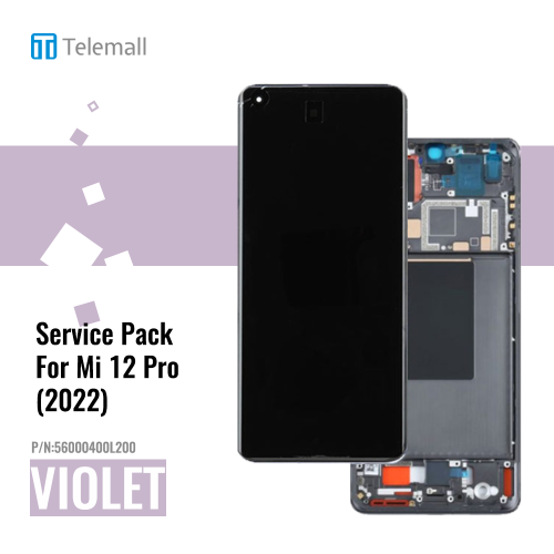 Xiaomi 12 Pro ( 2022 ) Display module LCD / Screen + Touch VIOLET 56000400L200 Service Pack Display