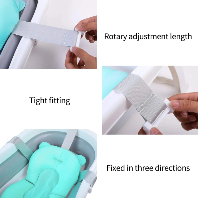 Baby Bath Pad , Adjustable Non-Slip Infant Bath Support Seat , Baby Bath Pillow for Bathtub