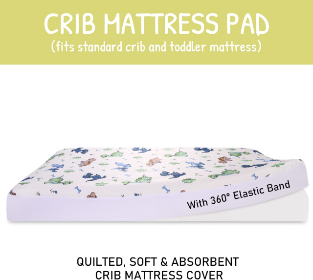 2Pack Waterproof Crib Mattress Cover / Machine Washable Extra Soft Breathable Toddler Protector Pad (Standard Size32 x 16")