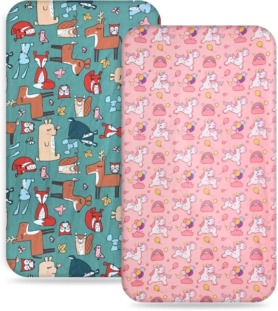 2Pack Waterproof Crib Mattress Cover / Machine Washable Extra Soft Breathable Toddler Protector Pad (Standard Size32 x 16")