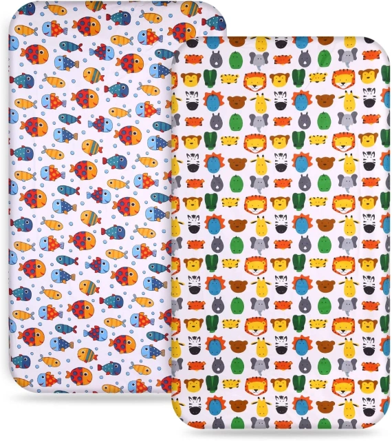 2Pack Waterproof Crib Mattress Cover / Machine Washable Extra Soft Breathable Toddler Protector Pad (Standard Size32 x 16")