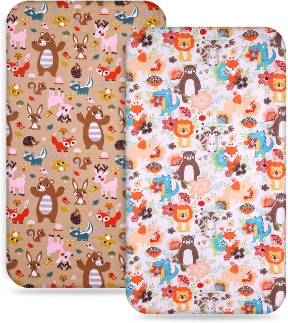 2Pack Waterproof Crib Mattress Cover / Machine Washable Extra Soft Breathable Toddler Protector Pad (Standard Size32 x 16")