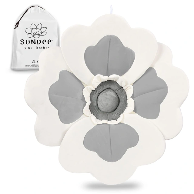 Flower Babybath Pad, Soft Seat Support for Infant Bathing, Baby Bath Sink Bather Pillow, Newborns Quick-Drying Baby Bath Mat - 4 Petals