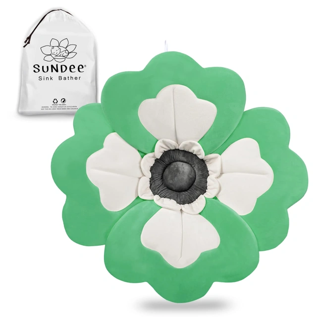 Flower Babybath Pad, Soft Seat Support for Infant Bathing, Baby Bath Sink Bather Pillow, Newborns Quick-Drying Baby Bath Mat - 4 Petals