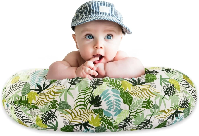 Nursing Pillow for Infant Feeding Cushion, Newborn Support Pillow for Breastfeeding Baby and Bottle Feeding, with Washable Pillow Cover for Boys & Girls