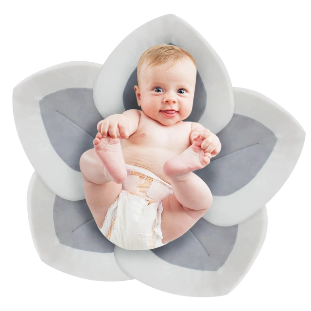 Flower Baby Bathtub Support Cushion, Anti-Slip and Soft Infant Bath Pillow for Bath Tub Sink Pad, Newborn Bathtub Mat