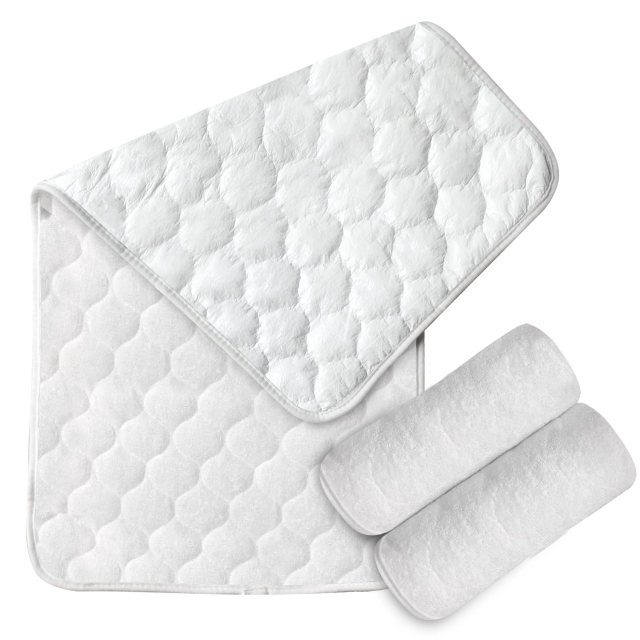 Bamboo Changing Pad Liners, Quilted Thick Ultra Soft Waterproof Changing Table Cover Liners, Washable Reusable Portable Diaper Change Mat, 27" x 13", 3 Pack Set