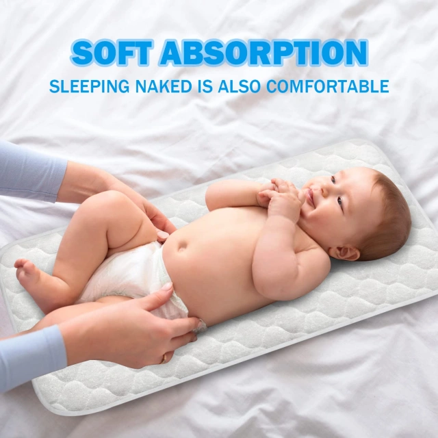 Bamboo Changing Pad Liners, Quilted Thick Ultra Soft Waterproof Changing Table Cover Liners, Washable Reusable Portable Diaper Change Mat, 27" x 13", 3 Pack Set