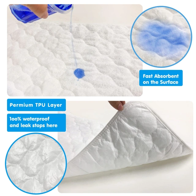 Bamboo Changing Pad Liners, Quilted Thick Ultra Soft Waterproof Changing Table Cover Liners, Washable Reusable Portable Diaper Change Mat, 27" x 13", 3 Pack Set