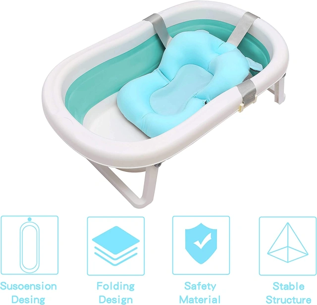 Baby Bath Tub for Girls, Toddler Foldable Bathtub Infant Shower Basin