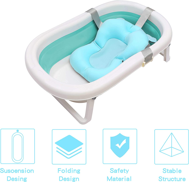 Baby Bath Tub for Girls, Toddler Foldable Bathtub Infant Shower Basin