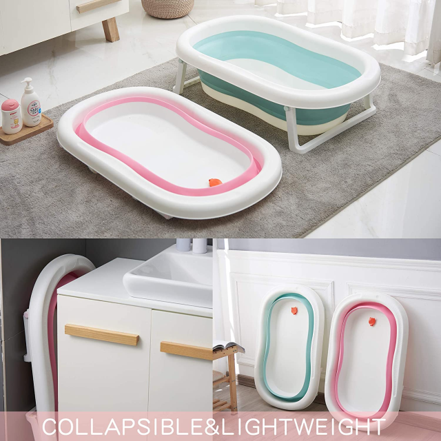 Baby Bath Tub for Girls, Toddler Foldable Bathtub Infant Shower Basin