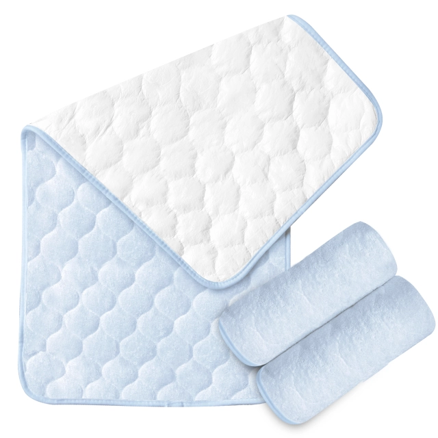 Bamboo Changing Pad Liners, Quilted Thick Ultra Soft Waterproof Changing Table Cover Liners, Washable Reusable Portable Diaper Change Mat, 27" x 13", 3 Pack Set