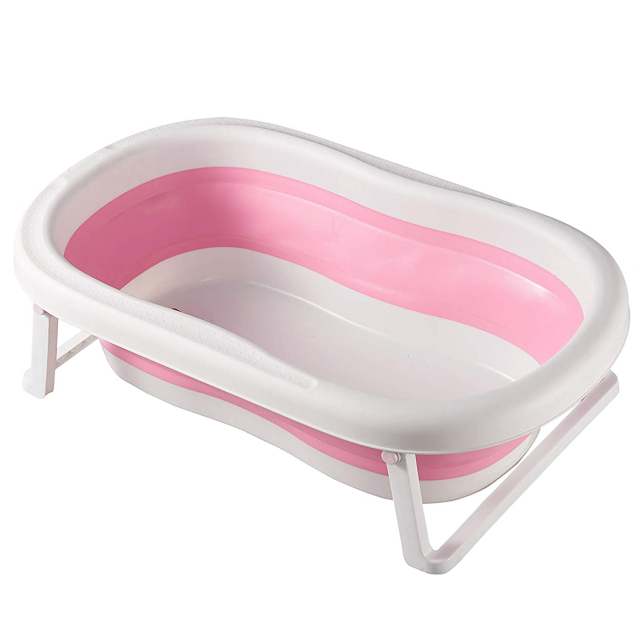 Baby Bath Tub for Girls, Toddler Foldable Bathtub Infant Shower Basin