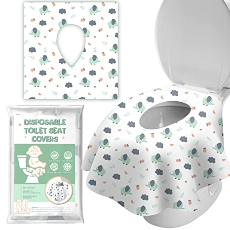 Disposable Toilet Seat Covers for Kids & Adults,Protect from Public Toilets While Potty Training - Extra Large, Waterproof, Portable