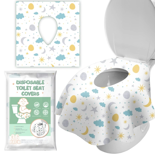 Disposable Toilet Seat Covers for Kids & Adults,Protect from Public Toilets While Potty Training - Extra Large, Waterproof, Portable