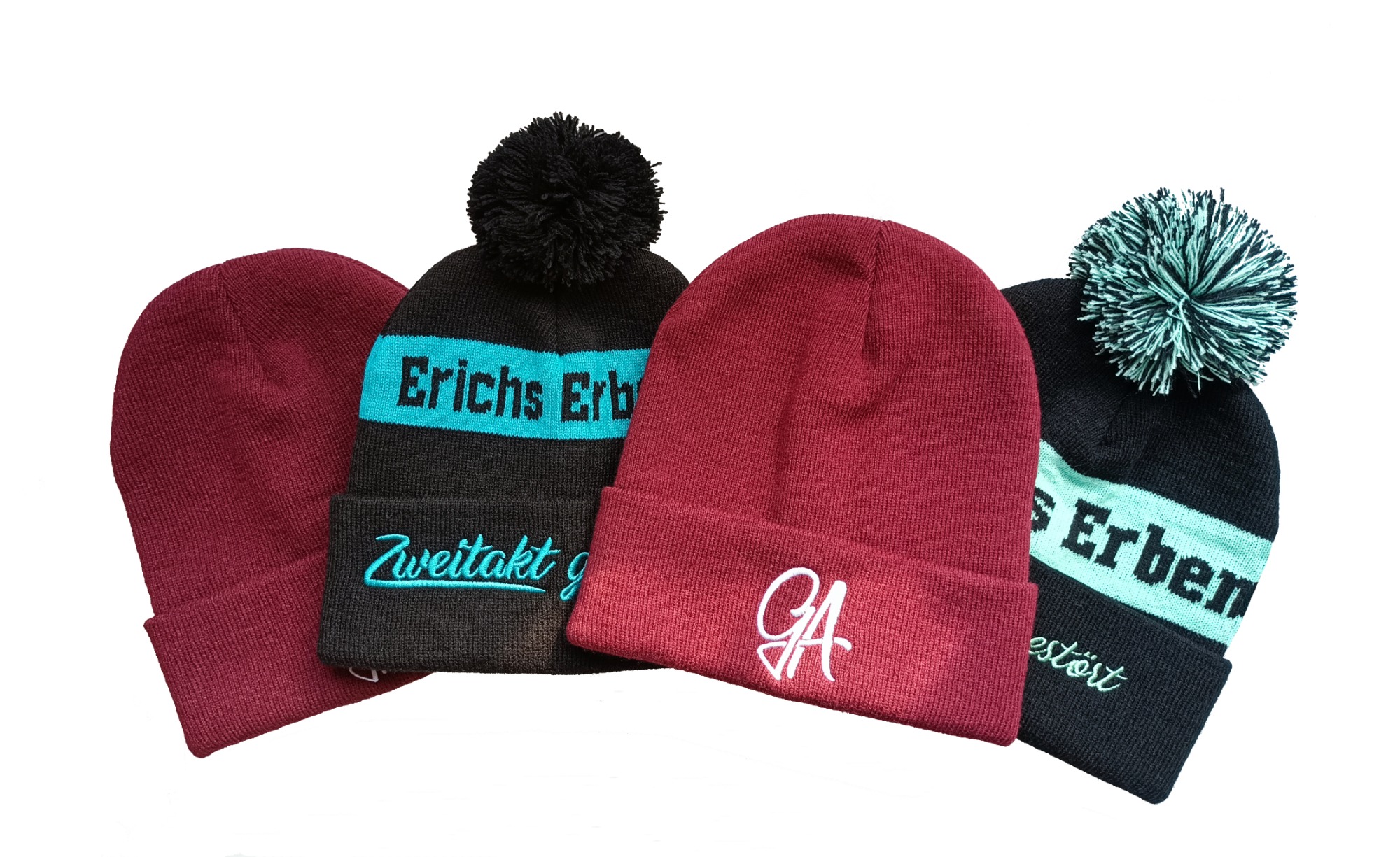 Custom beanie hat with jacquard & embroidery logo