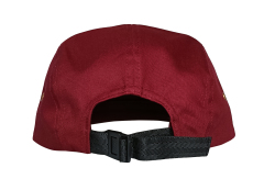 5 panel style nylon strap flat brim maroon snapback cap