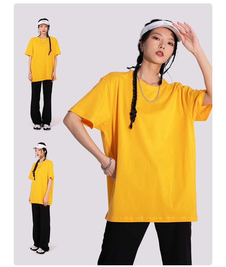 100% cotton 180g T-shirt unisex short sleeve loose solid color blank tees custom printed logo
