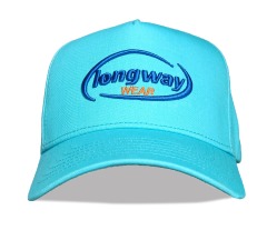 Custom blue 5 panel A frame 3D embroidery logo baseball cap