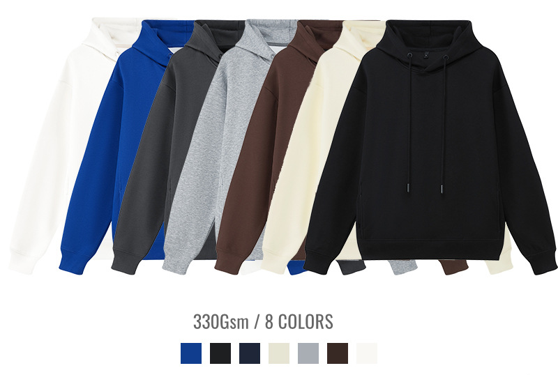 Custom 330Gsm High Quality Cotton Blank New Design Side Pickets Streetwear Embroidery Logo Hoodies