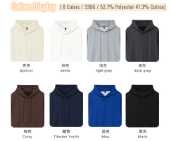 Custom 330Gsm High Quality Cotton Blank New Design Side Pickets Streetwear Embroidery Logo Hoodies