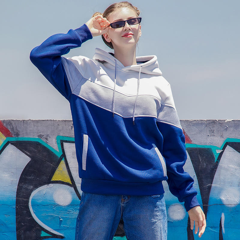 Color Blocking High Quality Pullover 10 Colors In Stock Sweatshirts Oversized Drop Shoulder Blank Fleece Hoodies
