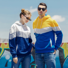 Color Blocking High Quality Pullover 10 Colors In Stock Sweatshirts Oversized Drop Shoulder Blank Fleece Hoodies