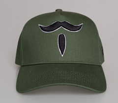 Custom classic green tan 5 panel A frame 3D embroidery logo baseball cap