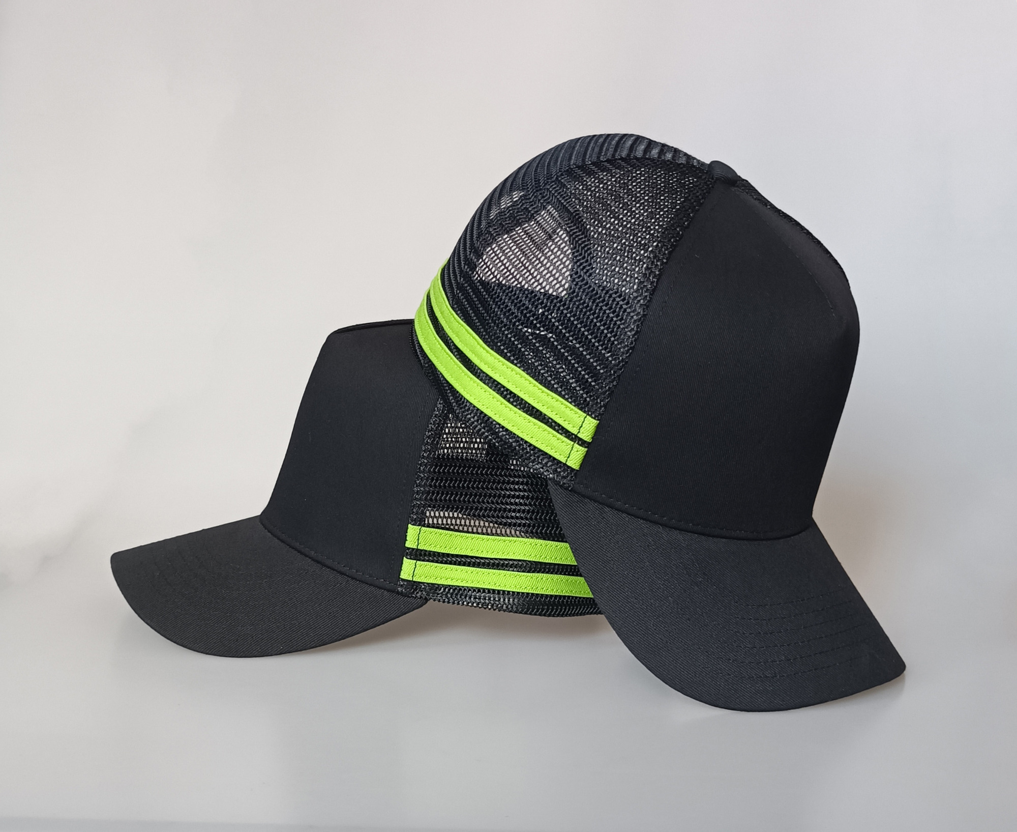 Custom black high profile stripes Australia country trucker cap mesh ...