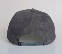 Grey suede 5 panel A frame baseball cap