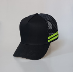 Custom black high profile stripes Australia country trucker cap mesh hat