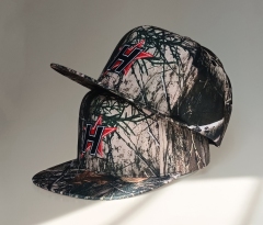 Full camo tree printing 5 panel outdoor sports snapback cap