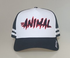 Custom 5 panel high profile printed brim stripes hat Australia country trucker cap
