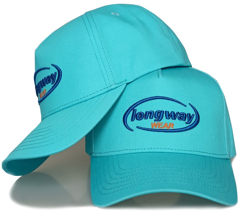 Custom blue 5 panel A frame 3D embroidery logo baseball cap