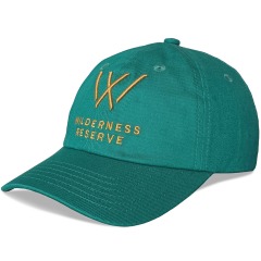 Green color unstructured leather strap dad hat cap