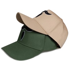 Custom classic green tan 5 panel A frame 3D embroidery logo baseball cap