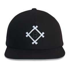 5 panel black wool unstructured felt patch embroidery logo snapback cap hat