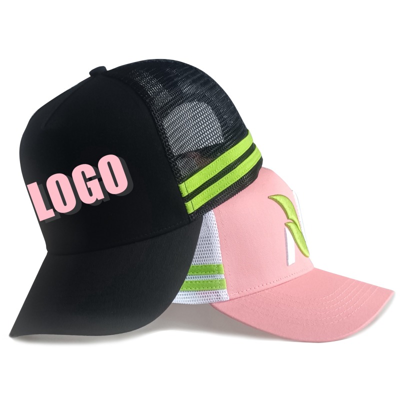 Custom black high profile stripes Australia country trucker cap mesh hat