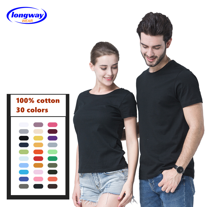 100% cotton 180g T-shirt unisex short sleeve loose solid color blank tees custom printed logo