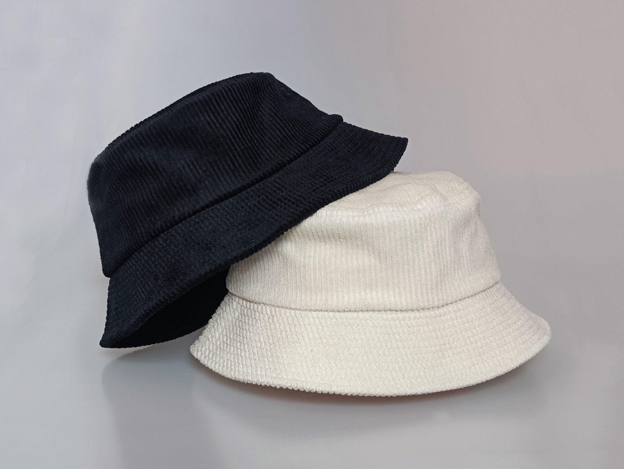 Custom high quality cream color corduroy blank bucket hat